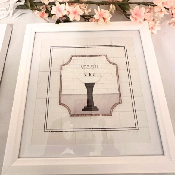 White Bathroom Wall Art 2 Piece Set - Picture 4 of 7